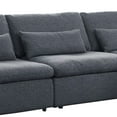 thumbnail image 2 of Benjara Reno 145 Inch Right Facing Sectional Sofa, Modular, Loose Pillow, Gray, 2 of 5