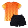thumbnail image 4 of Alvivi Kids Boys Soccer Jerseys Football Training Shirt Uniform with Shorts Sportwear Sets Orange 7-8, 4 of 7
