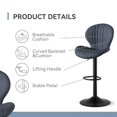 thumbnail image 5 of MOONMISS Modern Adjustable Bar Stool Faux Leather Bar Stool, Dark Gray(Set of 2), 5 of 6