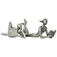 thumbnail image 3 of Adam & Friends Home Decor Man & Woman Leisure Readers Sculpture | 2-Piece | Pewter, 3 of 6