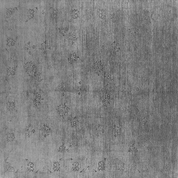 Ahgly Company Indoor Square Oriental Gray Industrial Area Rugs, 6' Square