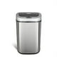 NINESTARS Automatic Touchless Infrared Motion Sensor Trash Can with Stainless Steel Base & Oval, Silver/Black Lid, 21 Gal - image 2 of 5