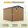 thumbnail image 5 of 6x8 FT Outdoor Storage Shed - Compact Steel Tool Shed with Lockable Doors, 4 Louver Vents & Window, All-Weather Metal Garden Shed for Bike, Lawn Tool Storage (Yellow), 5 of 27