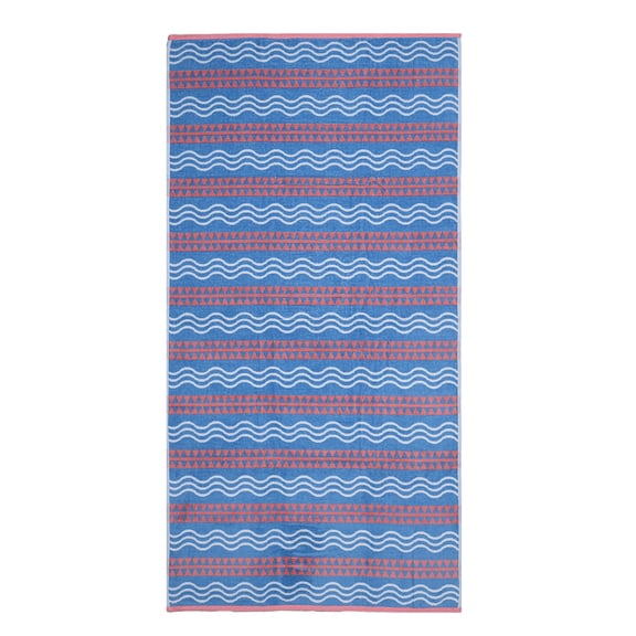 Mainstays Wavy Stripe Blue Eyes Beach Towel, Size 72" x 36"