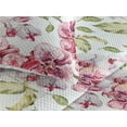 thumbnail image 3 of Ambesonne Orchid Quilted Bedspread Set 3 Pcs, Water Flowers Leafy Pattern, Queen, Magenta Peacock Green, 3 of 4