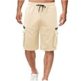thumbnail image 5 of Inleife Mens Shorts Men's Drawstring Elastic Waist Pocket Overalls Sport Five Points Shorts Quarter Pants, 5 of 6