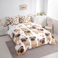 thumbnail image 3 of Homewish Cute Cartoon Dogs 7-Piece Bedding Comforter Set,Kawaii Loves Pattern King Bedding Sets,Pink White Brown Bed Sheets For Boys Girls,Microfiber Bedroom Decor Reversible, 3 of 8