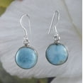 thumbnail image 3 of Paradise Hawaii Gifts Genuine Larimar Round Cut Sterling Silver Dangle Earring, E8713, 3 of 3