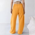 thumbnail image 6 of TZZQ Low Rise Barrel Sweatpants for Women Drawstring Baggy Sweat Pants Casual Wide Leg Elastic Waisted Barrel Lounge Trousers with Pockets Lightweight Workout Athletic Lounge Pants Yellow Xxl, 6 of 7