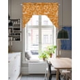 thumbnail image 4 of Orange Fall Pumpkin Swag Valances for Windows, Small Curtains Drapes, Thanksgiving Farmhouse Plants Lines Kitchen Window Curtains Over Sink Window Treatment Valance for Bedroom/Bathroom 56"x36", 4 of 5