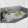 thumbnail image 6 of Saying Soft Flannel Fleece Throw Blanket, Cursive Calligraphy of Peace Love Pineapples Lettering with Pictogram Image, Cozy Plush for Indoor and Outdoor Use, 50" x 60", Multicolor, by Ambesonne, 6 of 6