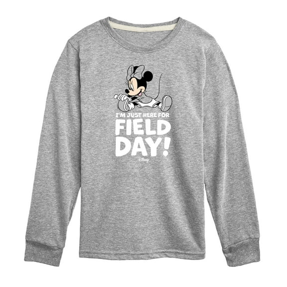 Disney - Minnie Just Here For Field Day - Toddler And Youth Long Sleeve Graphic T-Shirt