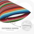 thumbnail image 3 of Lsque Mexican Serape Blanket Stripes Pattern Pillow Case – Soft & Cozy Throw Pillow Cover, Hypoallergenic Cushion Case for Sleeping Women with Envelope Closure-16"x24", 3 of 6