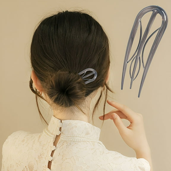 VANIDO French Hair Pin for Women, U-Shaped French Pin Flat Hair Clips for Women, French Hair Pins Strong Hold Hair Accessories for Buns, Twist Hair Pin for Thick Hair, Hair Fork Hair Sticks
