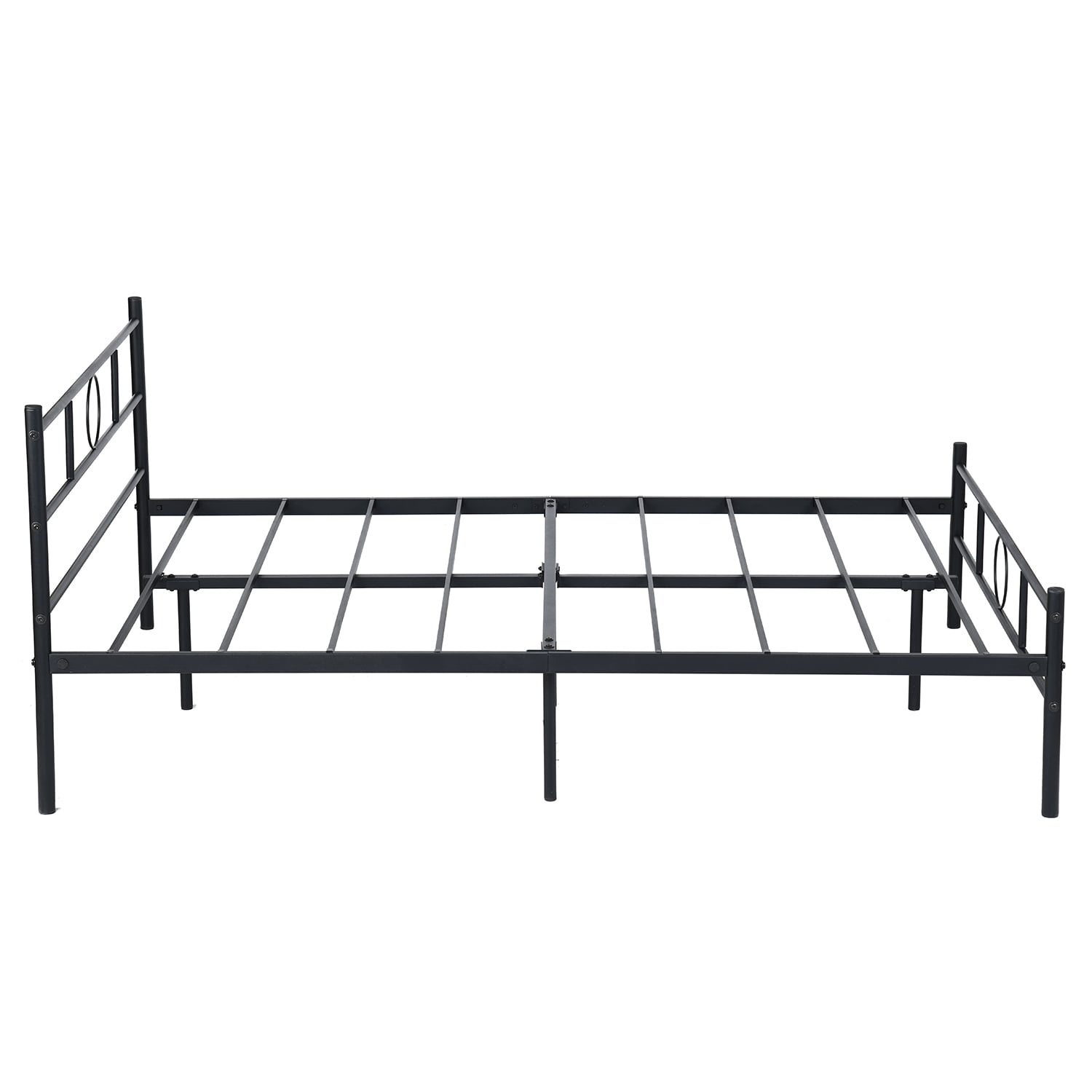 Metal Platform Bed Frame with Headboard & Footboard, Heavy Duty Steel Slats Bed, Underbed Storage Space, No Box Spring Needed, Easy Assembly for Bedroom