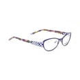 thumbnail image 2 of BOZ Women's Resille Cat Eye Eyeglass Frames 54mm Purple/Light Blue, 2 of 3