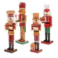 thumbnail image 2 of Cascanueces de madera, soldado de nogal, decoración de Navidad, adorno de escritorio, figura de exhibición, marioneta artesanal, Dol, 36cm, 2 of 5