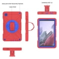 thumbnail image 2 of 3-Layer Kids Case for Samsung Galaxy Tab A7 Lite 8.7" 2021, Durable Sturdy Protection Silicone PC Case with Swivel Stand, Hand Strap Shoulder Strap Pencil Holder with Charging Port Lid - Redblue, 2 of 12