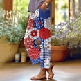 thumbnail image 2 of 250 Years Pants for Women 1776-2026 USA Flag Print Wide Leg Pants Elastic High Waist Loose Fit Sleepwear Lounge Pants with Pocket, #01 Multicolor, M, 2 of 5