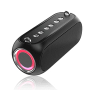 Portable Bluetooth Speaker, Waterproof Wireless Speaker with Loud Stereo Sound, 2H Playtime & Beat-Synced RGB Light, Small Outdoor Speaker for Shower, Pool, Beach, Hiking and Gifts