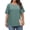Green, variant on Plus Size Tops for Women Eyelet Crew Neck Tunic Blouses Casual Summer Ruffled Short Sleeve Shirts