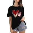 thumbnail image 4 of Shadoumai Womens 3/4 Sleeve V Neck Valentine T Shirts Love Heart Printed Graphic Tee Tops, 4 of 5