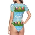 thumbnail image 4 of Gaeub Happy Easter Women'S Short Sleeve One Piece Swimsuit Sexy High-Waisted Bodysuit For Swimming, Beach, Sports - X-Large, 4 of 9