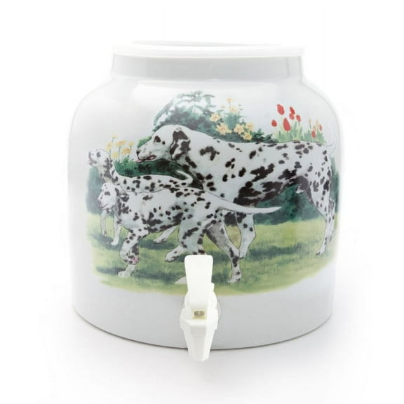 Dalmatians Porcelain Water Beverage Dispenser Crock - 2.2 Gallons | Lead Free