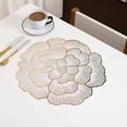 thumbnail image 4 of HEVIRGO PVC Placemat Wear-Resistant Dining Mat Heat Resistant Table Mat Waterproof Peony Shape Coaster for Home Kitchen Dining Room, 4 of 8