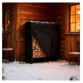 thumbnail image 2 of 4FT Firewood Rack Outdoor with Cover,Heavy Duty wood racks outdoor for firewood & 600D Fabric Waterproof Cover for Fireplace, 350 LBS Weight Capacity for Outdoor Indoor Use (Black), 2 of 8