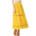 thumbnail image 5 of Allegra K Women's Long Skirts Elastic Waist Lace Insert A-Line Maxi Skirt, 5 of 7