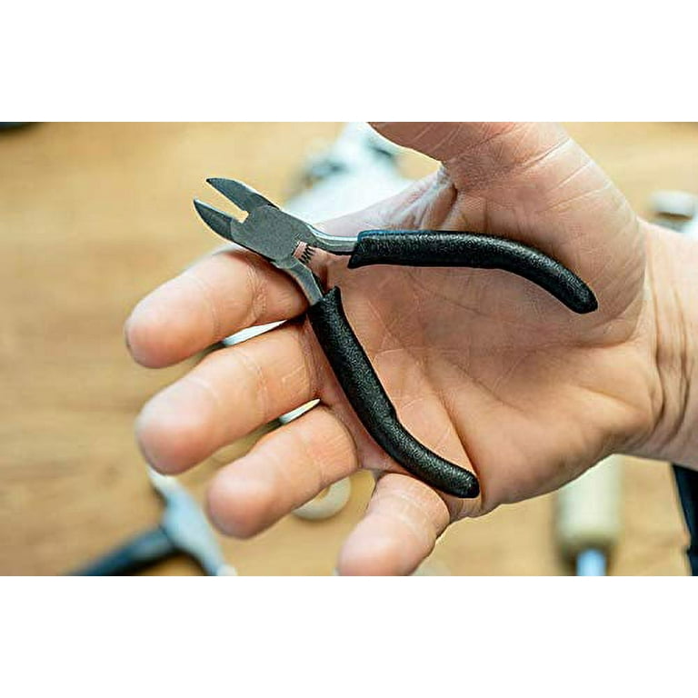 3 Pack Precision Diagonal Cutter Mini 4.5 inch Wire Cutting Pliers with Return Spring Cushion Grip Handle Side Cutters for Cutting Electronic