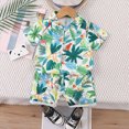 thumbnail image 2 of Baby Boy Outfit Clothes Summer Button Printed Short Sleeve Sports 18-24 Months 2t 3t 4t 5t 6t T-shirt with Elastic Waist Shorts T Shirts Tops Outfits Set 2-Piece, 2 of 7