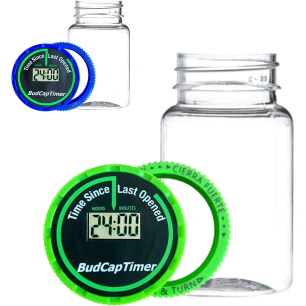 2Pack Budcaptimer 2 Color Time Since Last Opened Medication Pill