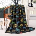 thumbnail image 2 of Colorful Controllers Games Texts Black Pattern Blanket,Comfortable Soft Lamb Wool Throw Blanket,All Season,Warm Lightweight Blankets for Sofa Bed Couch Living Room Chair,40"x50", 2 of 4