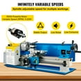 thumbnail image 5 of VEVOR Mini Metal Milling Lathe 7x14 in Infinitely Variable Speed Nylon Gear 550W, 5 of 10