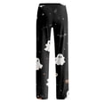 thumbnail image 5 of Womens Halloween Pajamas Cute Pumpkin Ghost Print Elastic Waist Pj Pants Cozy Lightweight Sleepwear For Halloween, 5 of 9