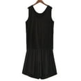 thumbnail image 2 of Defitshape Women's Cute Plus Size Pajama Set Soft Pjs Cotton Sleeveless Short 2 Piece Lightweight Thin Tank Summer Loose Sleepwear Black Large, 2 of 4