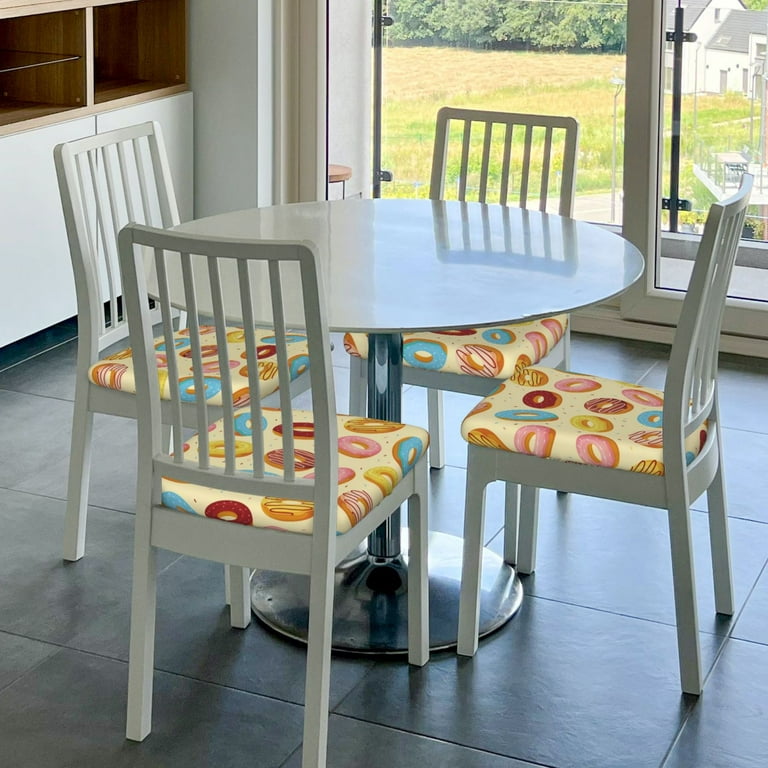 Donut Print Light Yellow Chair Covers for Dining Chairs Seat Covers for Chairs Stretch Dining Chairs Covers Removable Dining Room Chairs Covers Kitchen Chair Covers set of 2 Walmart