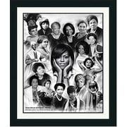 Great African American Women | Framed Famous Black Women Collage Art in Double Mat | 18L X 15W" Inches
