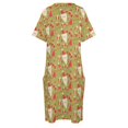 thumbnail image 4 of Vestido largo con bolsillos para mujer traje holgado con estampado de Papá Noel rojo y blanco color verde, 4 of 6