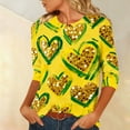 thumbnail image 5 of Craaazy Women's 3/4 Sleeve Valentines Printed Round-neck Tops Gifts, 5 of 6