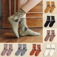 thumbnail image 3 of Gibobby Calcetines de punto frío para mujer 1Pair Fashion Rolled Socks Cotton Mid Tube Casual Christmas Polka Dot Socks (Amarillo, Unitalla), 3 of 4