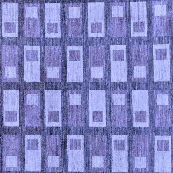 Ahgly Company Machine Washable Indoor Square Abstract Blue Modern Area Rugs, 4' Square