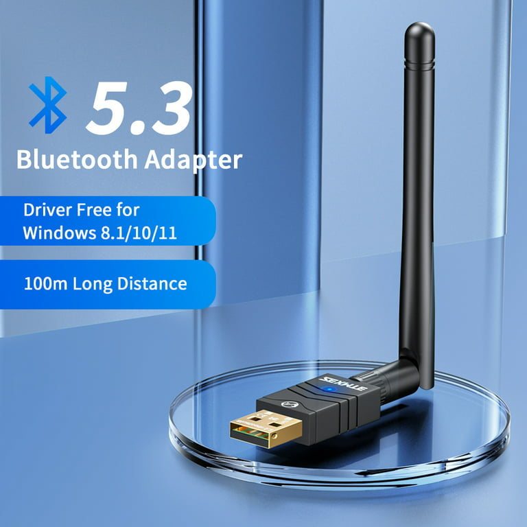 Zexmte Bluetooth USB Adapter for PC,Bluetooth 5.3 Dongle with Antena 100m  Long Range Signal Receiver Computer Adapter Supports Windows 11/10/8.1 