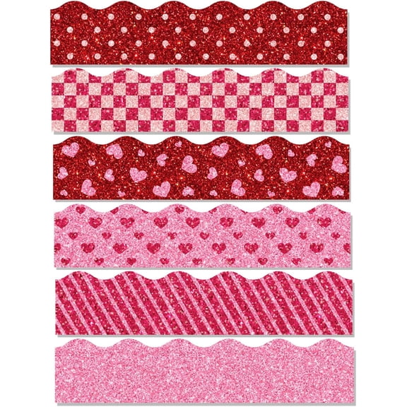 Valentine's Day Decoration Sparkling Pink Billboard Borders for Classrooms Offices Parties