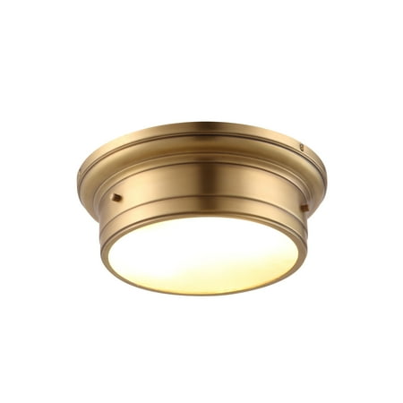 

1428 Sansa Collection Flush Mount D:14in H:4.5in Lt:2 Burnished Brass Finish