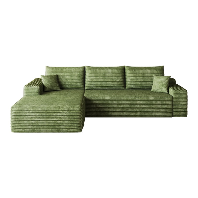 107" Cloud L-Shaped Sectional Sofa with Chaise, Modern Modular Couch with Deep Seat, Plush Corduroy Upholstered Sofa for Living Room, Bedroom & Apartment, No Assembly Required