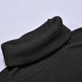 thumbnail image 4 of Gibobby Temperamento Suelto Top de Manga Larga Suéter de color liso para mujer Suéter de cuello de longitud media con mangas y abertura de cuello (Negro, XL), 4 of 5