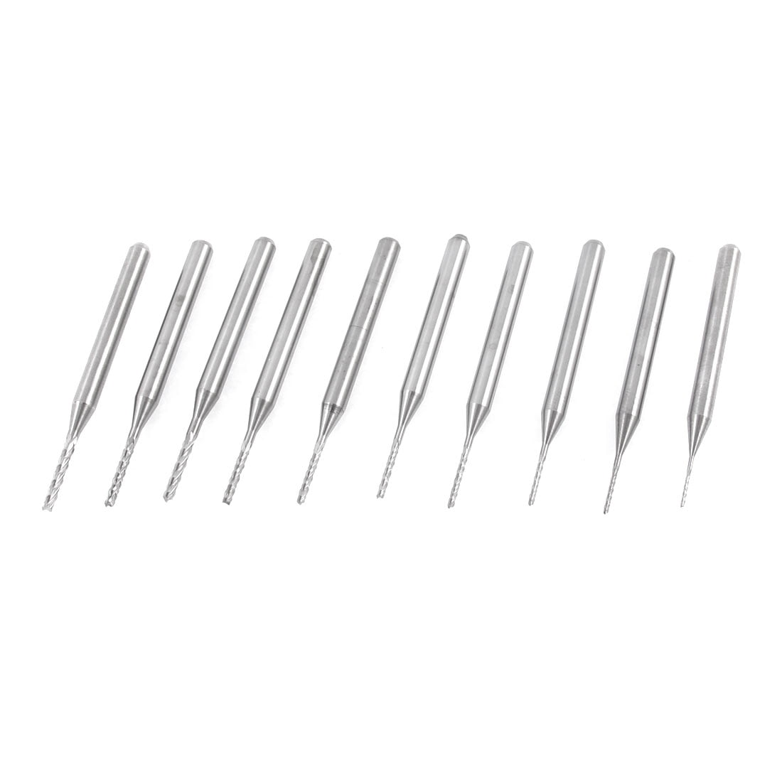 10 Pcs Tungsten Carbide CNC PCB End Mill 3.175 Shank 1.5mm Cutting Dia